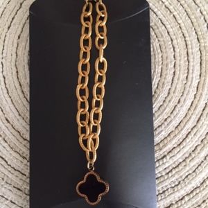 Black Clover Leaf Gold Bracelet